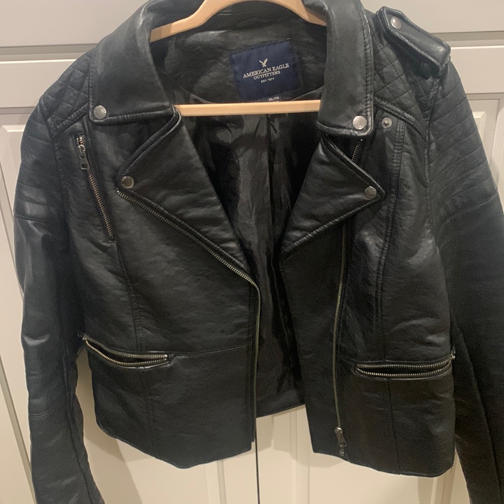 Leather American eagle super soft black faux leather jacket